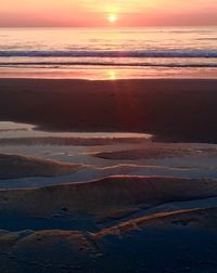 Scenic view of sea at sunset