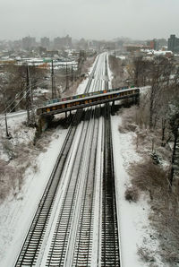 Railroad tracks against sky