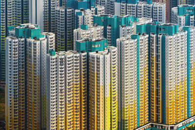 Aerial view of modern buildings in city