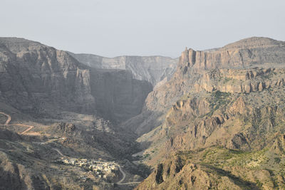 Scenic view of mountain range against sky