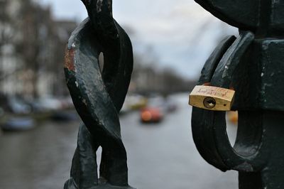 Close-up of padlock against blurred background