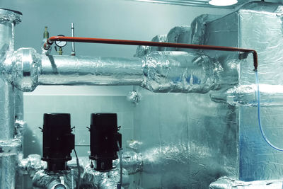 Close-up of icicles hanging by swimming pool