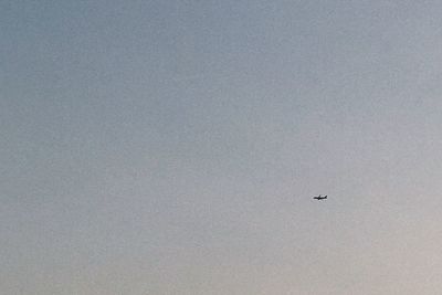 Low angle view of airplane flying in sky