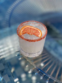 Mescalita cocktail on planter glass table 