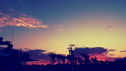 Low angle view of sky at sunset