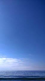 Scenic view of sea against blue sky