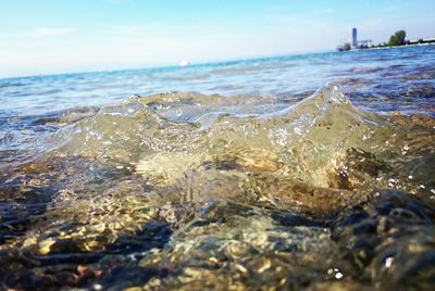 Close-up of sea against sky