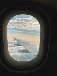 Landscape seen through airplane window