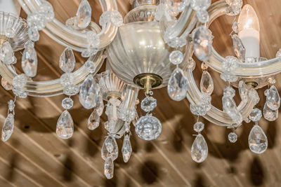 Low angle view of chandelier