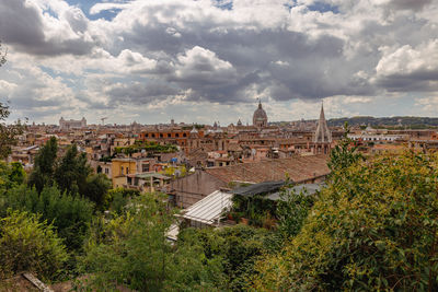 Roman panorama with the domes of the vatican from the splendid pamphili's parh.