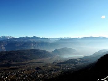 Scenic view of mountains against clear sky