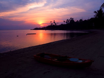 Scenic view of sea at sunset