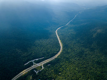 High angle view of mountain road