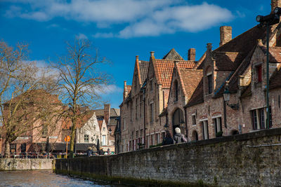 Canals of the historical and beautiful bruges town in belgium