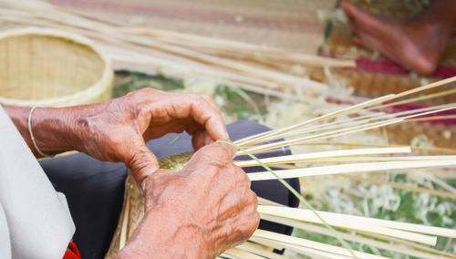 Close-up of man working