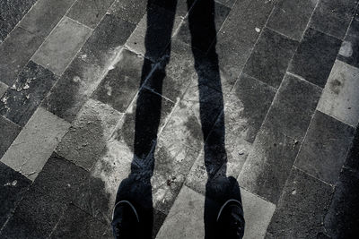 Low section of person standing on street