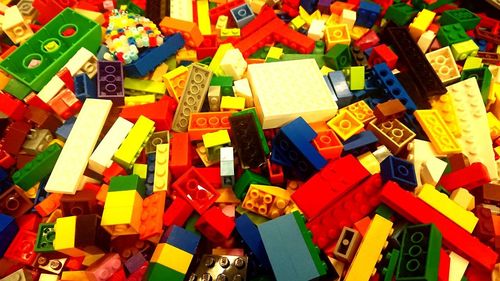 High angle view of toys toy