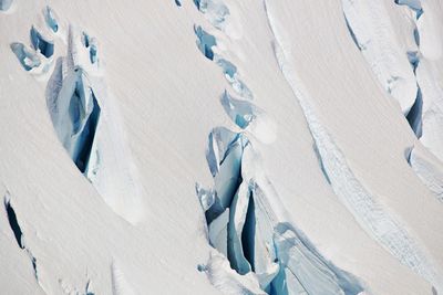 High angle view of snow covered mountain