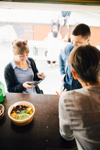 Group of people at restaurant