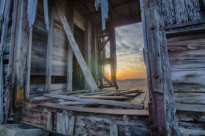 View of window during sunset