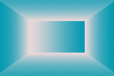 Digital composite image of empty blue wall