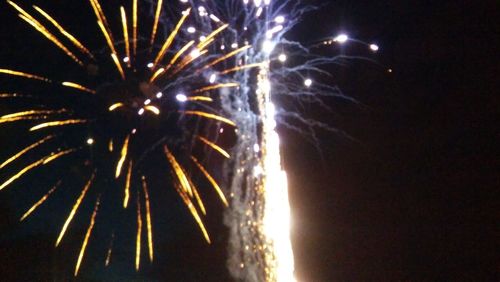 Low angle view of firework display