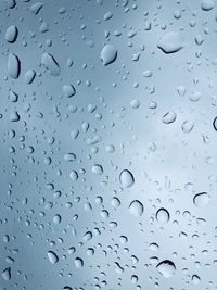 Full frame shot of wet glass window