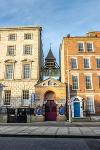 Low angle view of buildings in city