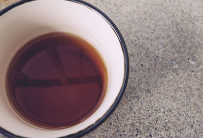 Directly above shot of tea on table