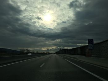 Empty road at sunset