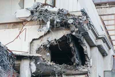 Low angle view of abandoned building