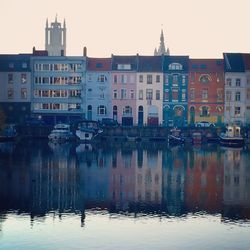 Reflection of buildings in river