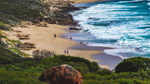 High angle view of beach