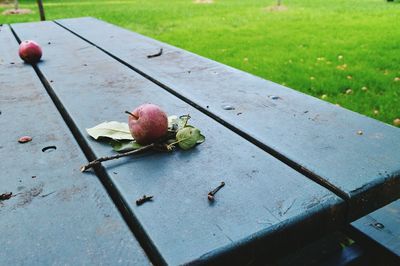 Close-up of fruits on table