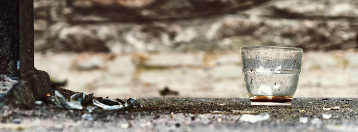 Close-up of glass on table