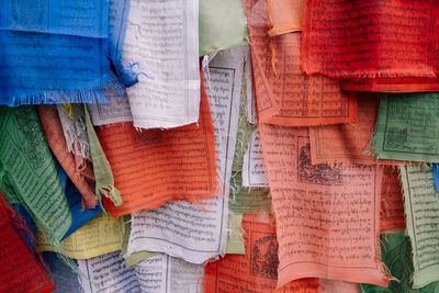 Full frame shot of prayer flags