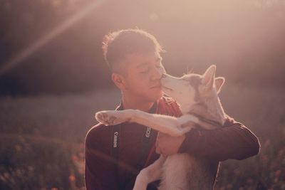 Man with dog