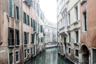 Canal amidst buildings against sky in city