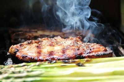 Extreme close up of barbecue grill 
