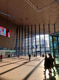 People walking in building