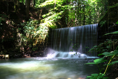 Scenic view of waterfall