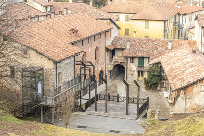 High angle view of houses