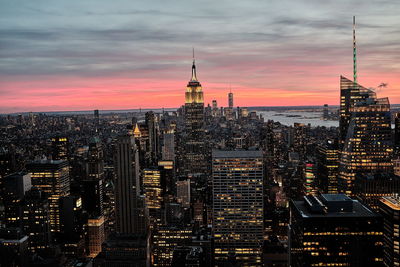 New york at sunset seen from top of the rock