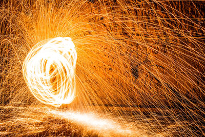 Blurred motion of fire crackers at night
