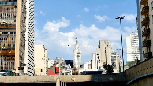 Modern buildings in city against sky