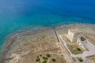 High angle view of beach