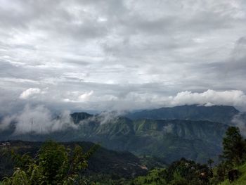 Scenic view of mountains against sky