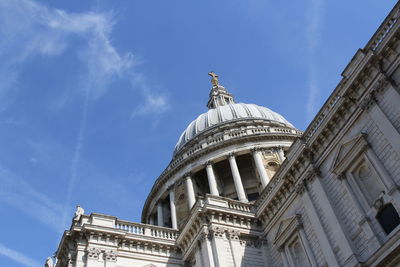 The dome of st paul's cathedral against the blue sky in spring, london, uk