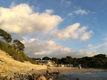 Scenic view of beach against sky