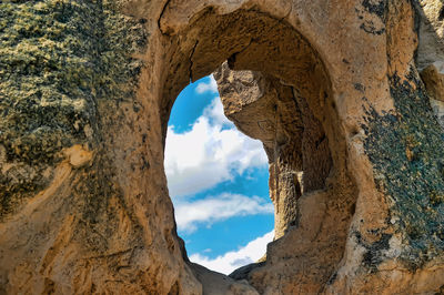 Panoramic view of rock formation against sky